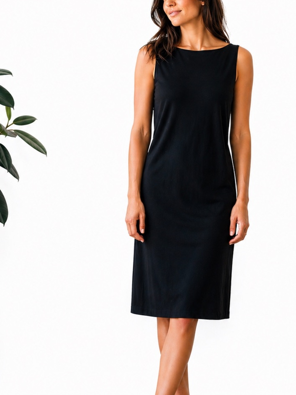 JudyP Black Sleeveless Dress XS Stretch Shift Dress USA Made